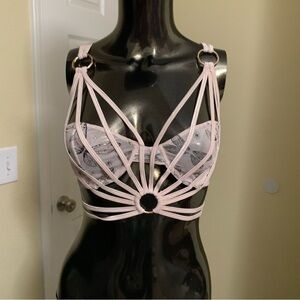 Dolls Kill Club Exx Strappy Lace Bra, Size Small, Wore Once